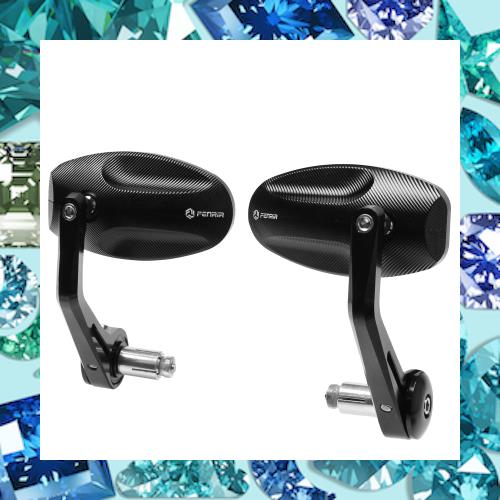 FENRIR ブラック オートバイ バイク バーエンドミラー バイク ミラー レトロ CNC アルミ にとって 防眩 まぶしさを防ぐ ブルー鏡 広角 曲の通販は 8,263円