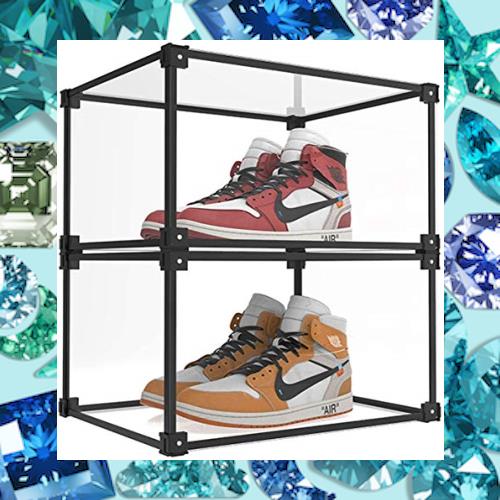 スニーカー収納 フィギュア収納 シューズボックス 横型 ディスプレーケース コレクションボックス 積み重ね可能 透明 磁力ドア アクリル の通販は 4,765円