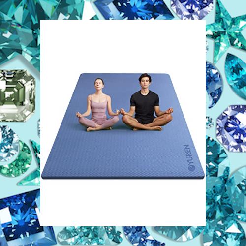 YUREN ヨガマット TPE素材 二人用 幅広 200cm*130cm 極厚 15ｍｍ トレーニングマット エクササイズマット 滑り止め 親子 運動 収納バンドの通販は 12,291円