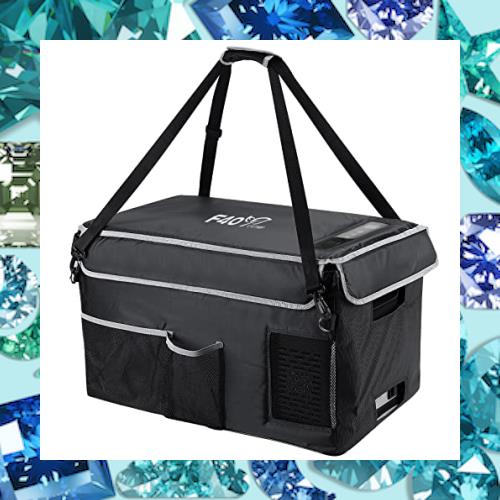 F40C4TMP 車載冷蔵庫 バッグ 22L 汎用 保冷 持ち運び 収納 防滴 ベルト付き
