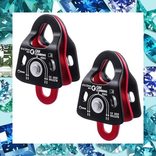 GM CLIMBING 40kN マイクロダブルプーリー CE UIAA認証 ボールベアリング 倍力システム プーリーシステム クライミング リギング レスキ