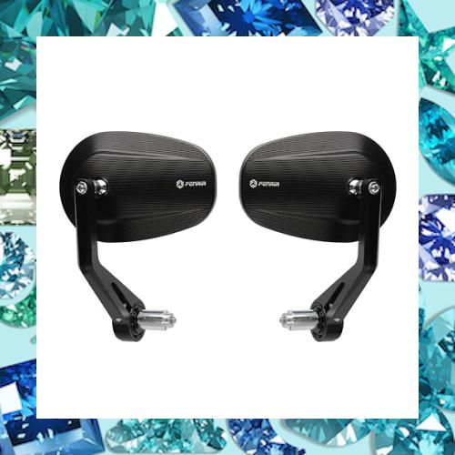 FENRIR ブラック オートバイ バイク バーエンドミラー バイク ミラー レトロ CNC 陽極酸化処理 アルミ にとって M6/M8 ネジ / ハンドルバ