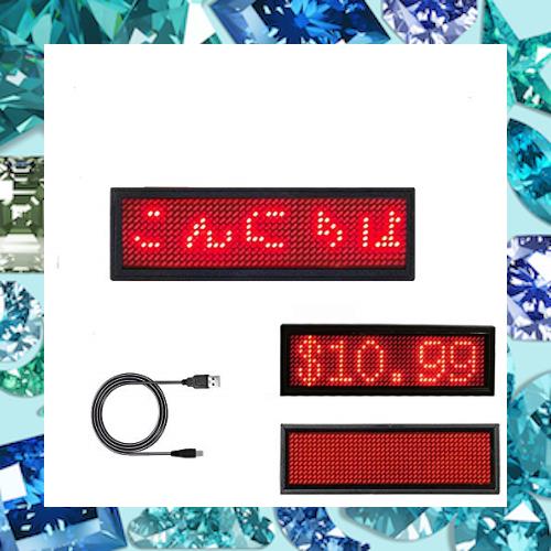 CHR LEDネームプレート赤色 LED 表示器LED名札、超小型軽量、小型で 