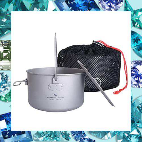 Boundless Voyage チタンクッカー ポット 調理器具 キャンプファイヤー用品 ハンギングポット 鍋 錆びない 軽量 折り畳み式ハンドル ソロの通販は