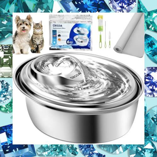 猫 水飲み器 ORSDA ステンレス製 3L大容量 静音 自動給水器 多重濾過 犬 複数のペットに対応 循環式 湧水式設計 2種類の給水モード 活性の通販は