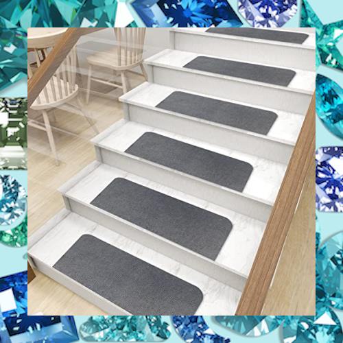 YOXU 階段 滑り止めマット カーペット 45*19cm 15枚入りセット 吸着マット 転倒防止 簡単取り付け 防音 丸洗いOK キズ防止 安全対策 (ダの通販は 5,225円