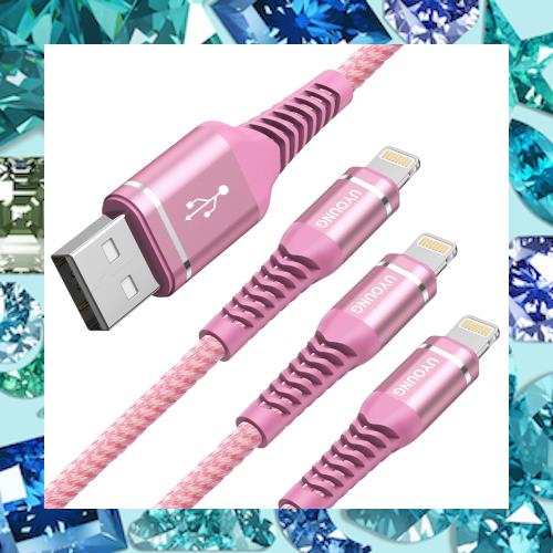 ライトニングケーブル ピンク 1M 3本セット短い iPhone 充電ケーブル 