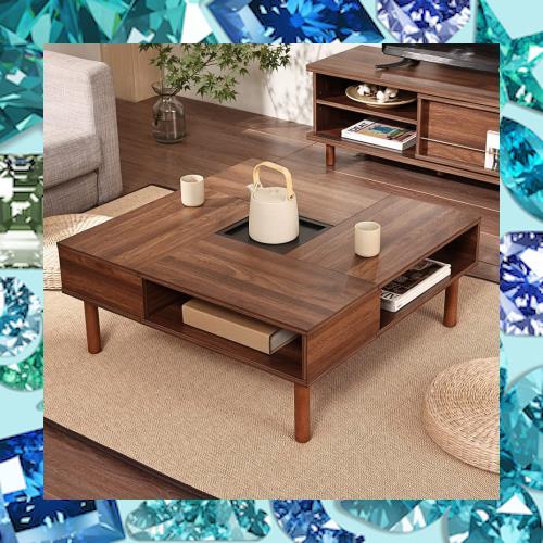 WAMPATローテーブル センターテーブル 正方形 木制 コーヒーテーブル