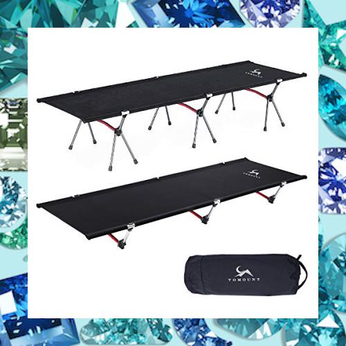 TOMOUNT 2way コット キャンプ アウトドア ベッド高低兼用 折りたたみ式コット 耐荷重150kg 収納ケース付き お昼寝 キャンプ 野外用 (黒)の通販は 10,414円