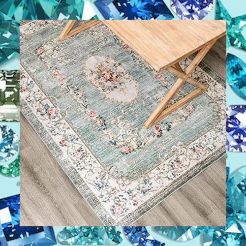 DECOMALL カーペット 3畳 ペルシャ絨毯風 ラグ マット 160X230CM 洗える 花柄 オールシーズン 軽量 グリーン 緑 滑り止め 防ダニ 防臭 床の通販は