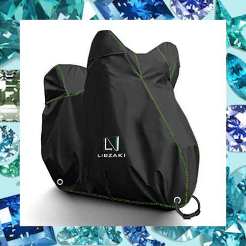バイクカバー 超撥水UVカット 大型バイク車体カバー (黒) | Libzaki 改良素材バイクカバー 超撥水UVカット 300D厚手