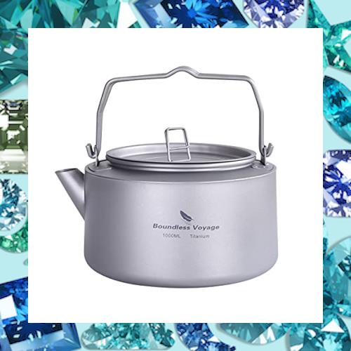 Boundless Voyage チタンケトル やかん 1L ティーポット 全体チタン製 直火対応 キャンプファイヤー アウトドア キャンプ用品 ケトル チ