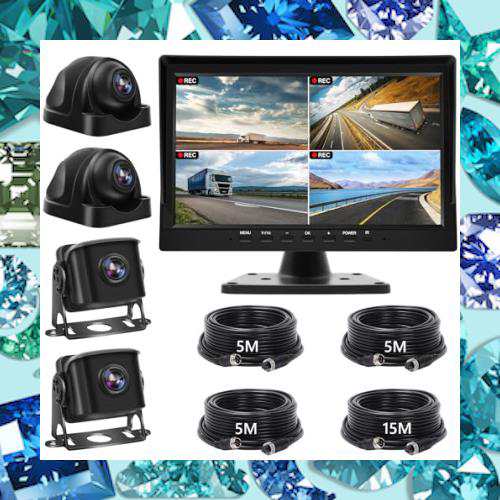 Tonowu 録画機能付き バックカメラモニターセット AHD1080P バックカメラ24v バックモニター 10.1インチIPSモニター 4台AHDカメラ搭載 サ
