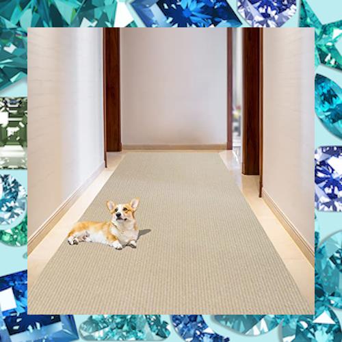 YOXU 廊下マット 廊下敷き 厚さ4mm 滑り止めマット 床保護 キズ防止 カーペット 騒音対策 スレない 素足 水で洗える タイルマット (ベーの通販は