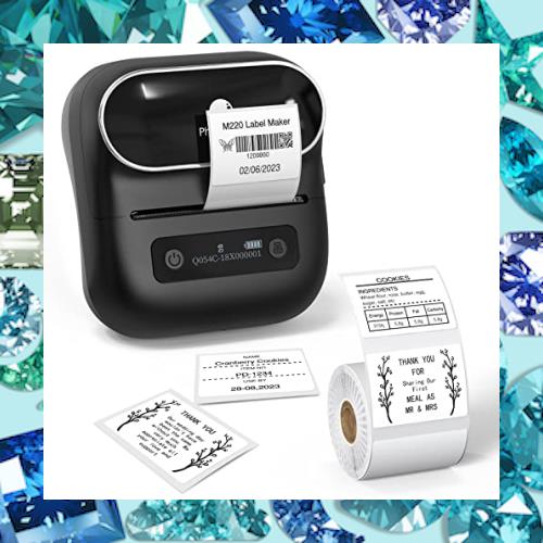 Phomemo M220 ラベルプリンター 小型 スマホ対応 PC対応 値札ラベルライター 感熱ラベルプリンター Bluetooth接続 郵便/食品表示/梱包/DI