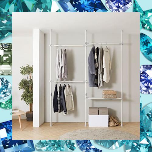 ハンガーラック 突っ張り ポールハンガーラック 衣類収納 壁面収納 つっぱり 省スペース 組立て簡単 高110-310cm，幅150-220cm 耐荷重60k