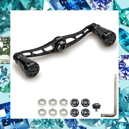 HEIGHTEN 115mm リール ハンドル シマノ ダイワ アブガルシア 通用 ベイトリール 用 Pillar Series (ブラック) (160)