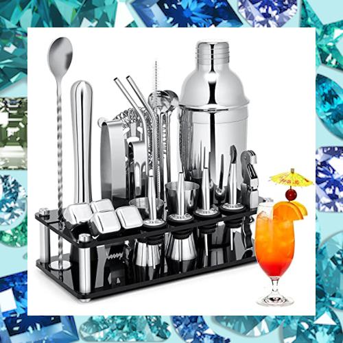 Yoseka カクテルシェイカー 23点セット カクテル セット 道具 550ml カクテル シェイカー セット ステンレス製 cocktail set カクテルセの通販は 5,918円