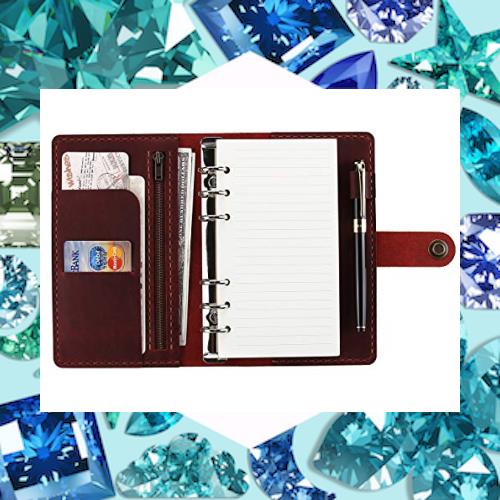 ROTERDON システム手帳 A6 革 2024 6穴 リフィル付き ルーズリーフ スタンダード カバー付き レザー 手縫い オリジナル 3色 ノート メモの通販は 6,580円