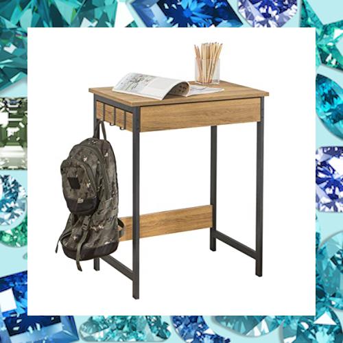 SoBuy pcデスク パソコンデスク 勉強机 コンパクト 幅60cm 引き出し付き 木製 一人暮らし シンプル 学習机 在宅勤務 オフィス 机 ワーク