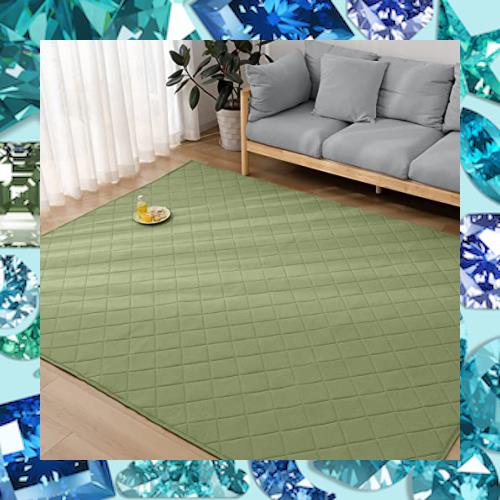 Keusnix カーペット ラグ ラグマット キルトラグ 綿 約3畳 滑り止め付 キルティング 洗える 抗菌・防ダニ加工 防臭 軽量 オールシーズン の通販は 7,013円