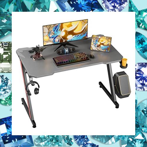 Victone ゲーミングデスク「メーカー一年保証」幅112cm*奥行60cm*高さ74.4cm パソコンデスク Z字脚 PCデスク ゲームデスク オフィスデスの通販は