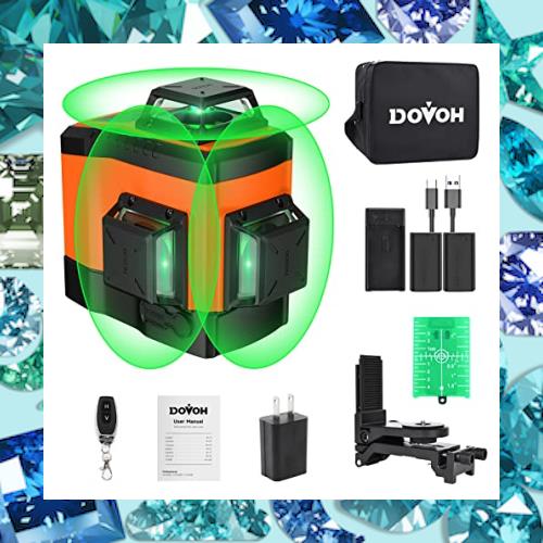 DOVOH レーザー墨出し器12ライン 緑色レーザーレベル 高輝度レーザー 大矩フルライン照射モデル 20m作業範囲高精度自動水平 2電源方式Typ 15,312円