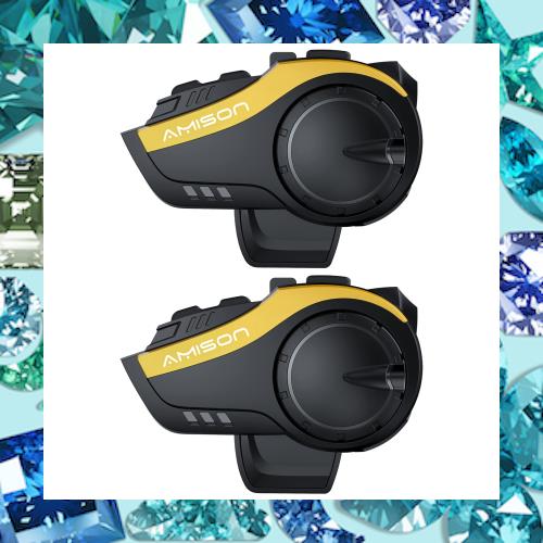 Amison バイクインカム 最大10人同時通話 最大通話距離2000m Bluetooth 5.0 無線機バイクいんかむ 連続28H時間 IP67防水 ヘルメット用イ