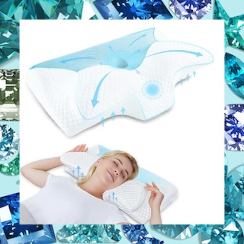 HOMCA (ホムカ) 頸椎枕 低反発枕 - 輪郭形状記憶フォーム枕 首の痛み緩和に 整形外科用ネックベッド枕 横向き寝 仰向けとお腹用 (ブルー)の通販は 5,268円