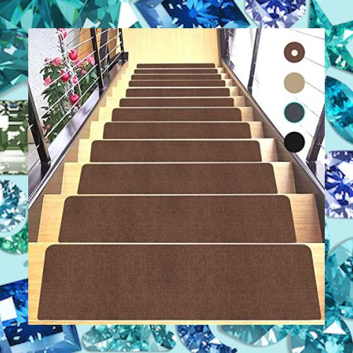 階段マット 滑り止め 階段用 ステップマットJAYFAN 階段マット 69×22cm 階段 マット階段クッション 階段カーペット滑り止め 防音吸着式 の通販は 5,725円