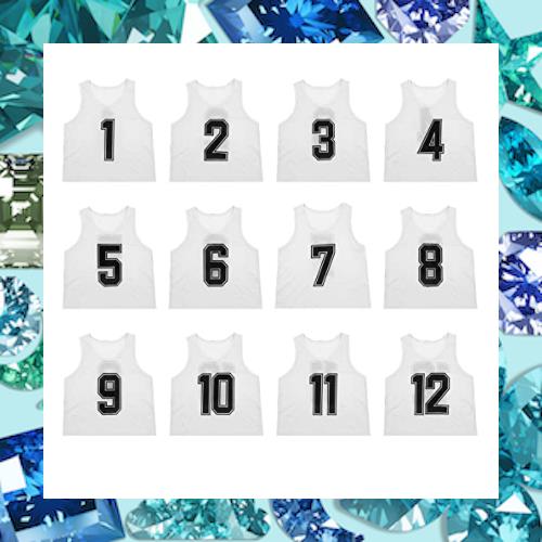 [NA] TOEPODO ビブス 子供 12枚 1〜12番 裏表前後ろ番号あり 収納バッグ付き 10色展開 吸汗 軽量 良通気 男女兼用 サッカー バスケ フッの通販は 4,998円