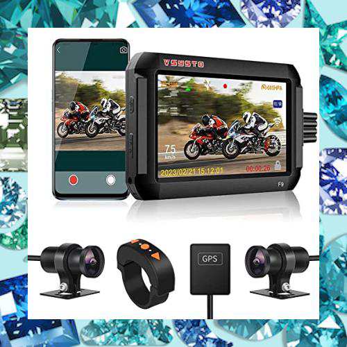 VSYSTO バイク用ドライブレコーダー 前後カメラ 防水 WiFi 200万