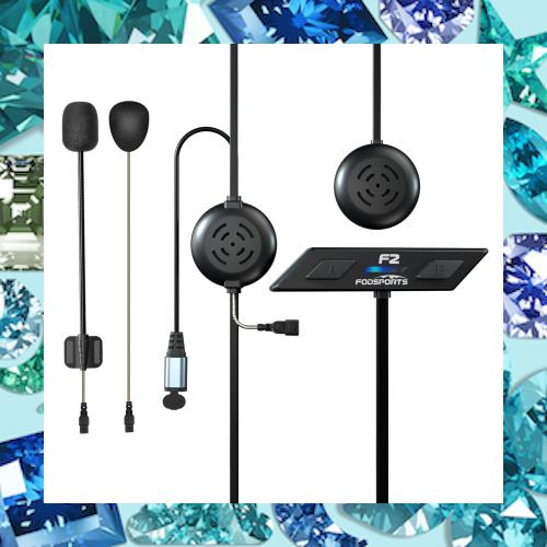 FODSPORTS バイク インカム F2 インカム 2人同時通話 HIFI音質 薄型 インカム 連続使用12時間 IP67防水 ユニバーサル接続 音声コマンド対