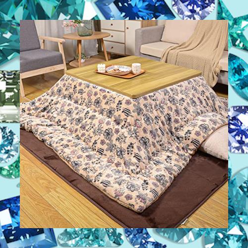 Peto-Raifuこたつ布団 こたつ厚掛け布団 掛け布団単品 正方形 リバーシブル 両面使える なめらか フランネル素材 発熱綿使用 保温性 丸洗の通販は