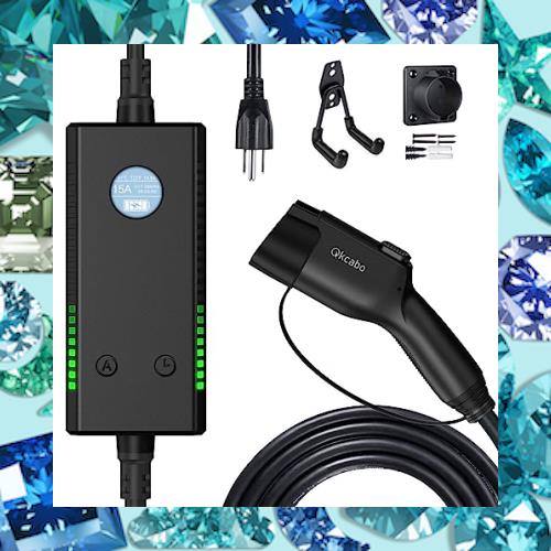 Qkcabo 100V 電気自動車 充電ケーブル 、8 A/10 A/13 A/15A 100-240V 電流調整可能の家庭用自動車充電ガン SAE J1772急速PHEV/EV充電ケー 22,530円