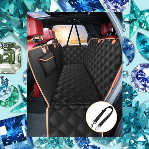 KYG ペット用 ドライブシート 汎用版 全車種 車ペットシート 後部座席 可視メッシュ窓 安全ベルト付き 汚れ防止 防水 耐摩 滑り止め 簡単