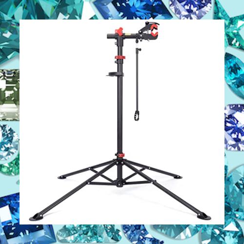 CXWXC 自転車 メンテナンススタンド ロードバイク ワークスタンド 高さ・角度無段階調節可 耐荷重30KG ハンドル支えバー/工具トレー付き