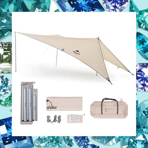 Naturehike公式ショップ タープ 日除けシェード カーサイドタープ 防水PU3000+ ポール付き UPF50+ 340cmx590cm 4-6人用 遮光 の通販はその他のスポーツ