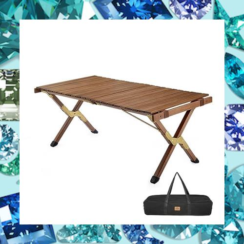 Naturehike公式ショップ テーブル ウッドロールテーブル ロールトップテーブル 大型テーブル アウトドア 木製 折りたたみ 122？ バーベキ