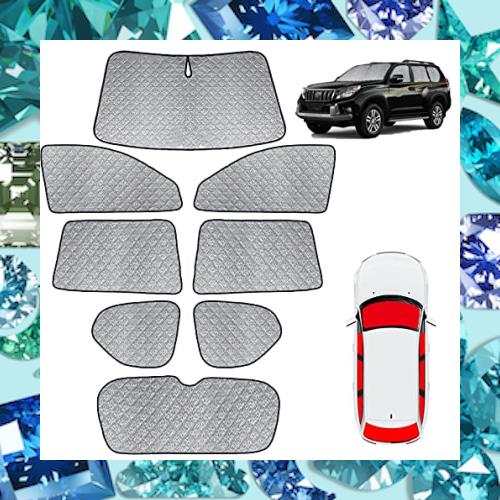 2022 新型 プラド サンシェード 車中泊 150系 フルセット マルチサンシェード 遮光シェード 仮眠 高密度 紫外線カット 断熱 盗難防止 車の通販は 9,851円