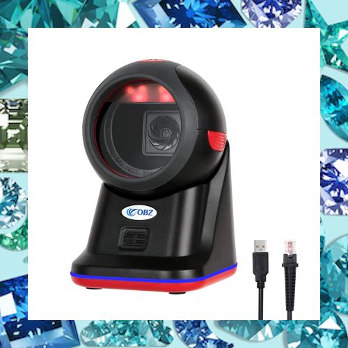 1D 2D QR バーコードリーダー 定置式 バーコードスキャナー USB 有線接続 バーコードリーダー 店舗/オフィス/物流/倉庫/図書館などに適用