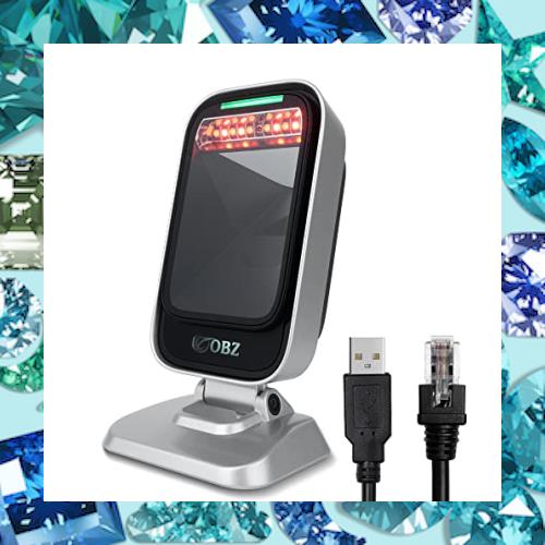 1D 2D QR バーコードリーダー，医療用GS1 POS システム用の全方向バーコード スキャナー ハンズフリー 自動センサースキャン無指向性 Win