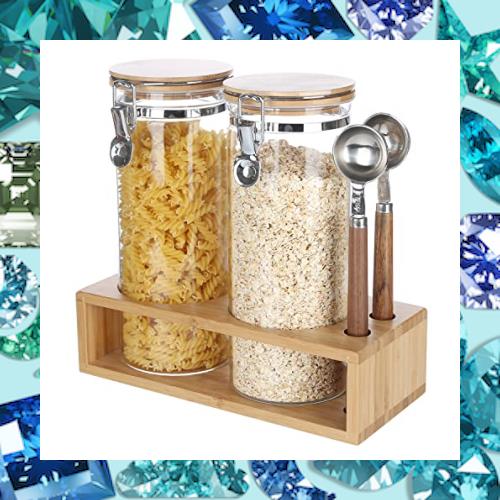 KKC コーヒー豆 保存容器 密閉 キャニスター スパイスラック 苔ボトル 粉物 お菓子 珈琲豆 ナッツ ガラス コーヒーキャニスター 計量スプの通販は