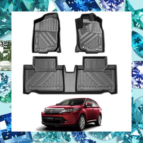 トヨタ ハリアー 60系 3Dフロアマット HARRIER 60系 ASU/AVU/ZSU6# H25.12〜R2.5 立体フロアマット オートマ用 前席＆ 2列目 TPE素材 カス