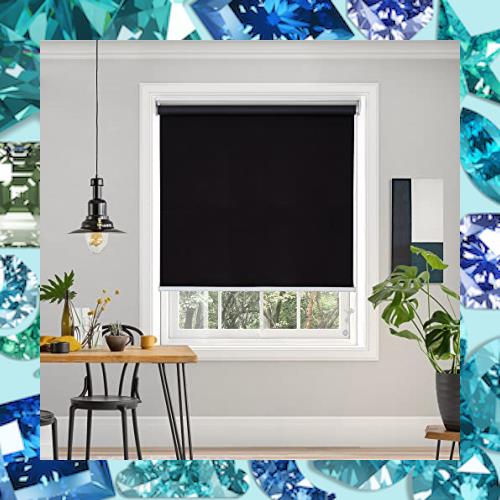 Deconovo プルコード式 ロールスクリーン 幅60cm 丈135cm ブラック ロールカーテン 1級遮光 100%遮光 保温 断熱 遮熱 防音 防寒 UVカットの通販は 4,964円