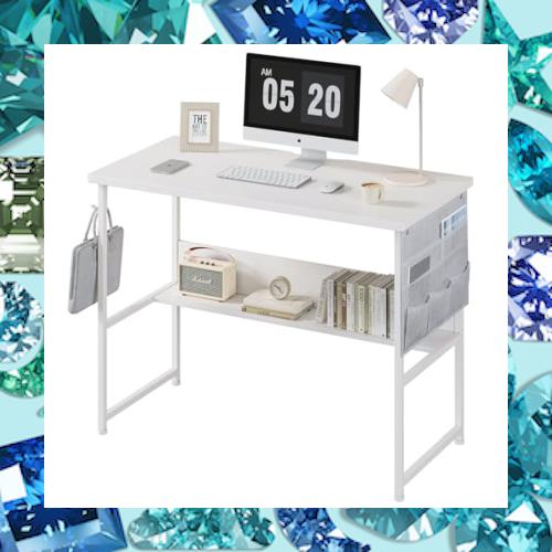 YeTom 机 pcデスク ラック付きデスク パソコンデスク つくえ 幅100cm×奥行50cm 収納袋付き 勉強机 デスク 下棚付きデスク 学習デスク 学の通販は 8,091円
