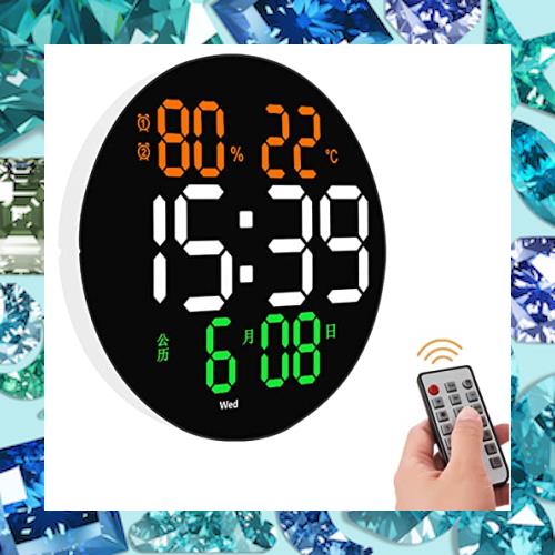 Danmukeji LEDデジタル時計 人気時計 壁掛け 多機能 壁掛け時計 発光 大数字 ファッション配色 見やすい 静音 光感調節 正逆タイマー/温の通販は