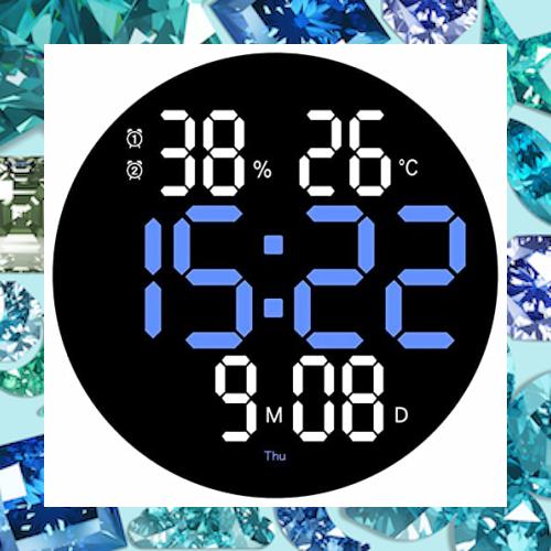 Danmukeji LEDデジタル時計 人気時計 壁掛け 多機能 壁掛け時計 発光 大数字 ファッション配色 見やすい 静音 光感調節 正逆タイマー/温