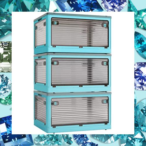 (新品) X XUNTAO 収納ボックス 折りたたみ 蓋付き三点SETブルー 新品) X XUNTAO 収納ボックス 折りたたみ 蓋付き三点SETブルー X