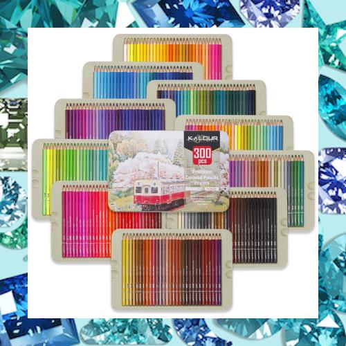 色鉛筆 300色セット 油性色鉛筆 プロ専用ソフト芯色鉛筆セット 子供から大人、アーティストまで理想的な塗り絵と絵画にの通販は